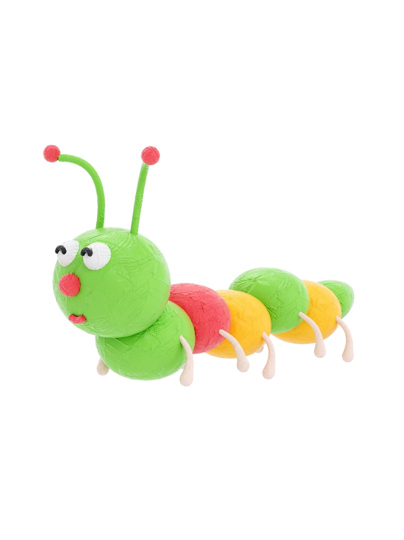 Cartoon Caterpillar Rain Awakening Model - TurboSquid 2103012