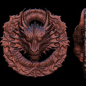 3D DRAGON HEAD RELIEF NO2 3D PRINT MODEL