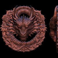 DRAGON HEAD RELIEF NO2 3D PRINT MODEL