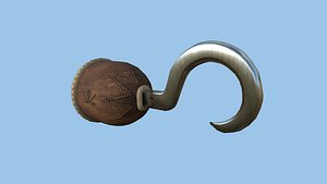 Pirate Hook A5 - Wood Metal - Character Design Fashion 3D model