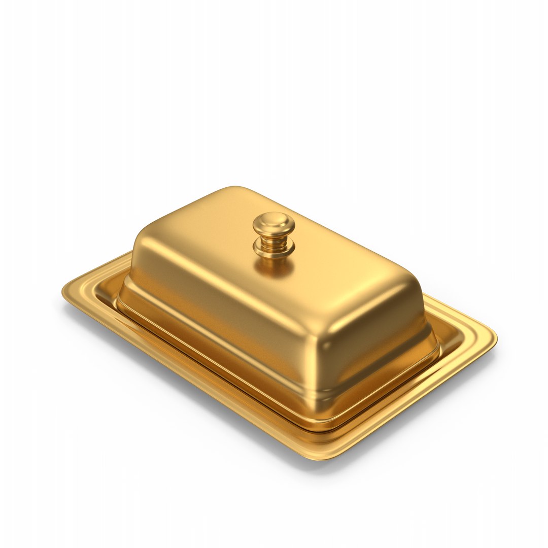 Gold Butter Dish 3D model TurboSquid 1917645