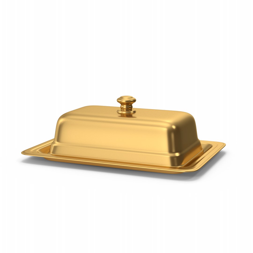 Gold Butter Dish 3D model TurboSquid 1917645