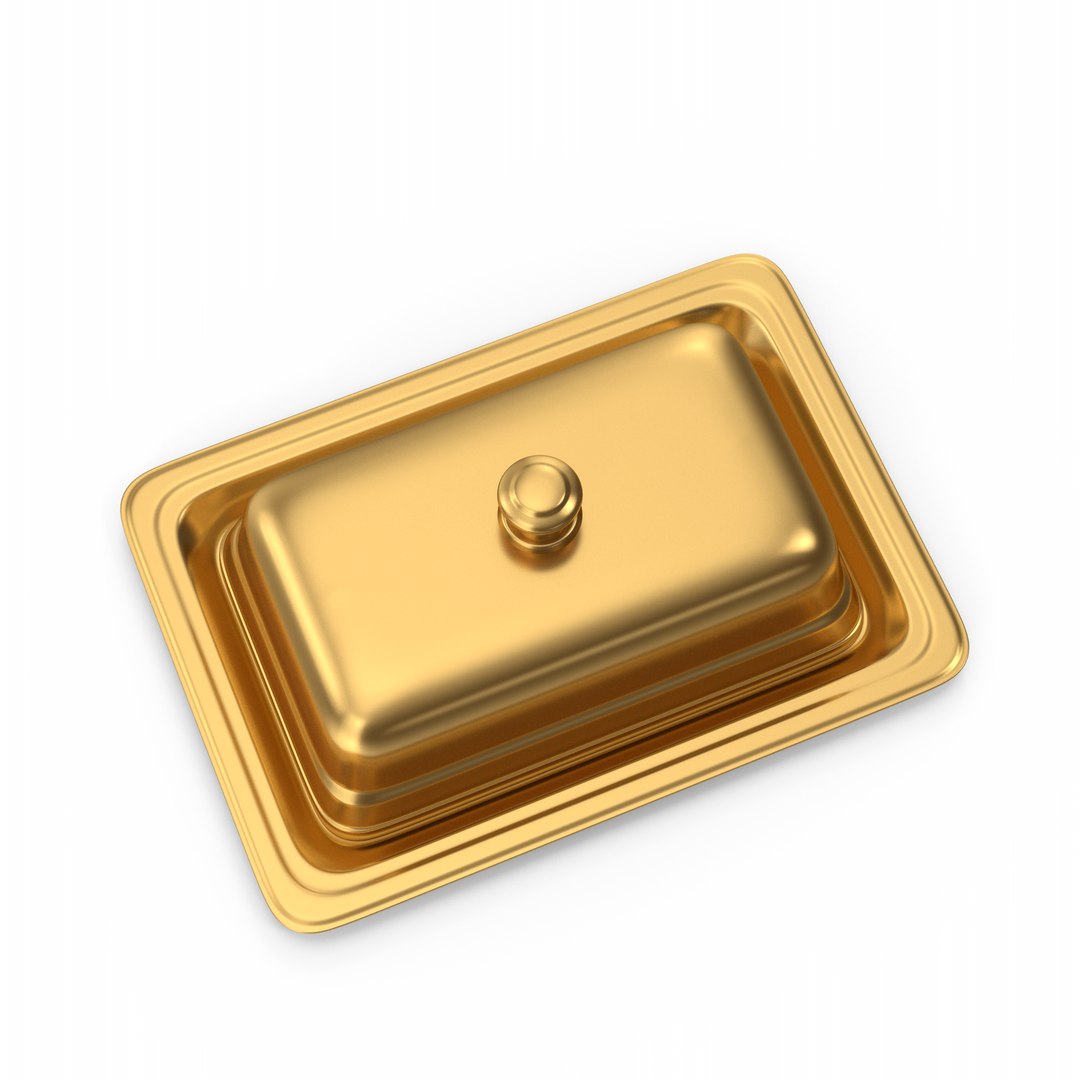 Gold Butter Dish 3D model TurboSquid 1917645