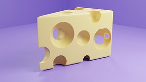 cheese on a plate low poly 3d model 3D