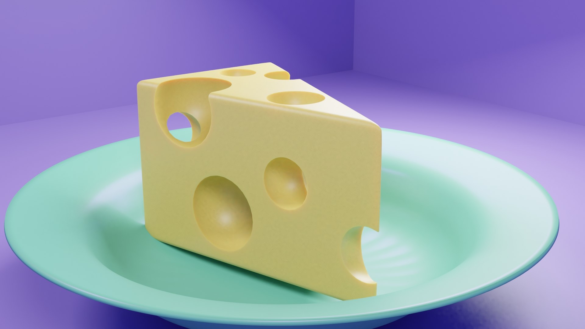 Cheese On A Plate Low Poly 3d Model 3D - TurboSquid 1768295