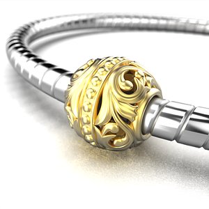 Spherical charm bead for bracelet 5