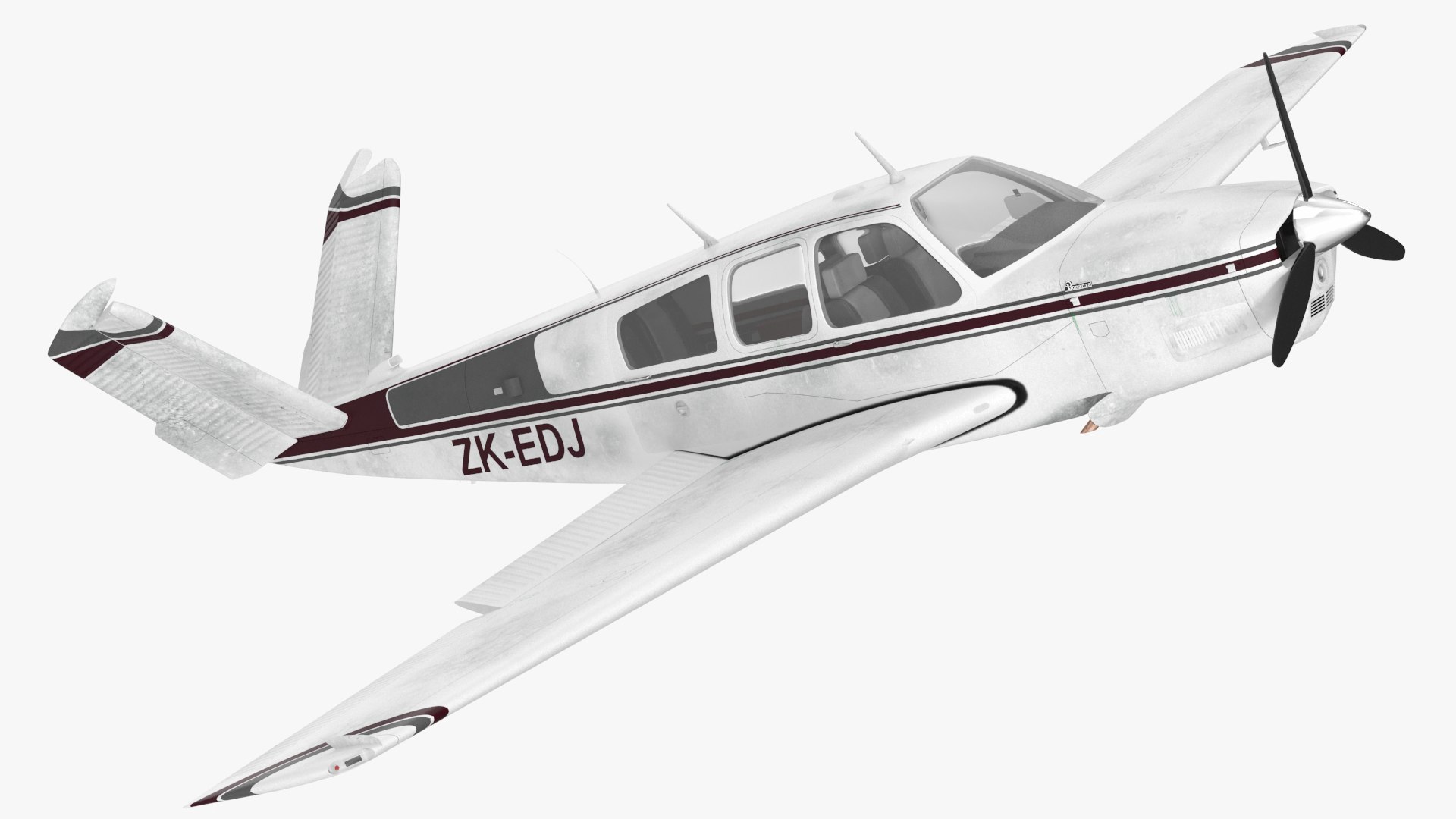 Propeller Aircraft Beechcraft Bonanza S35 Rigged 3D model preview