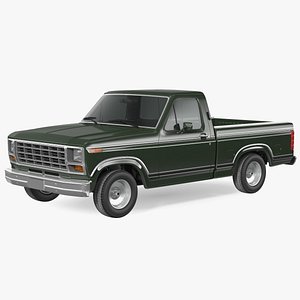 3D Compact Pickup Truck Simple Interior
