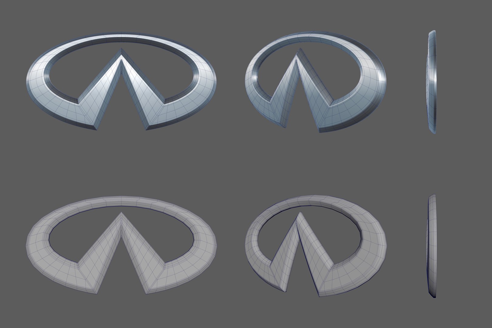 3D Infiniti Car Logo Emblem Modern TurboSquid 2113172