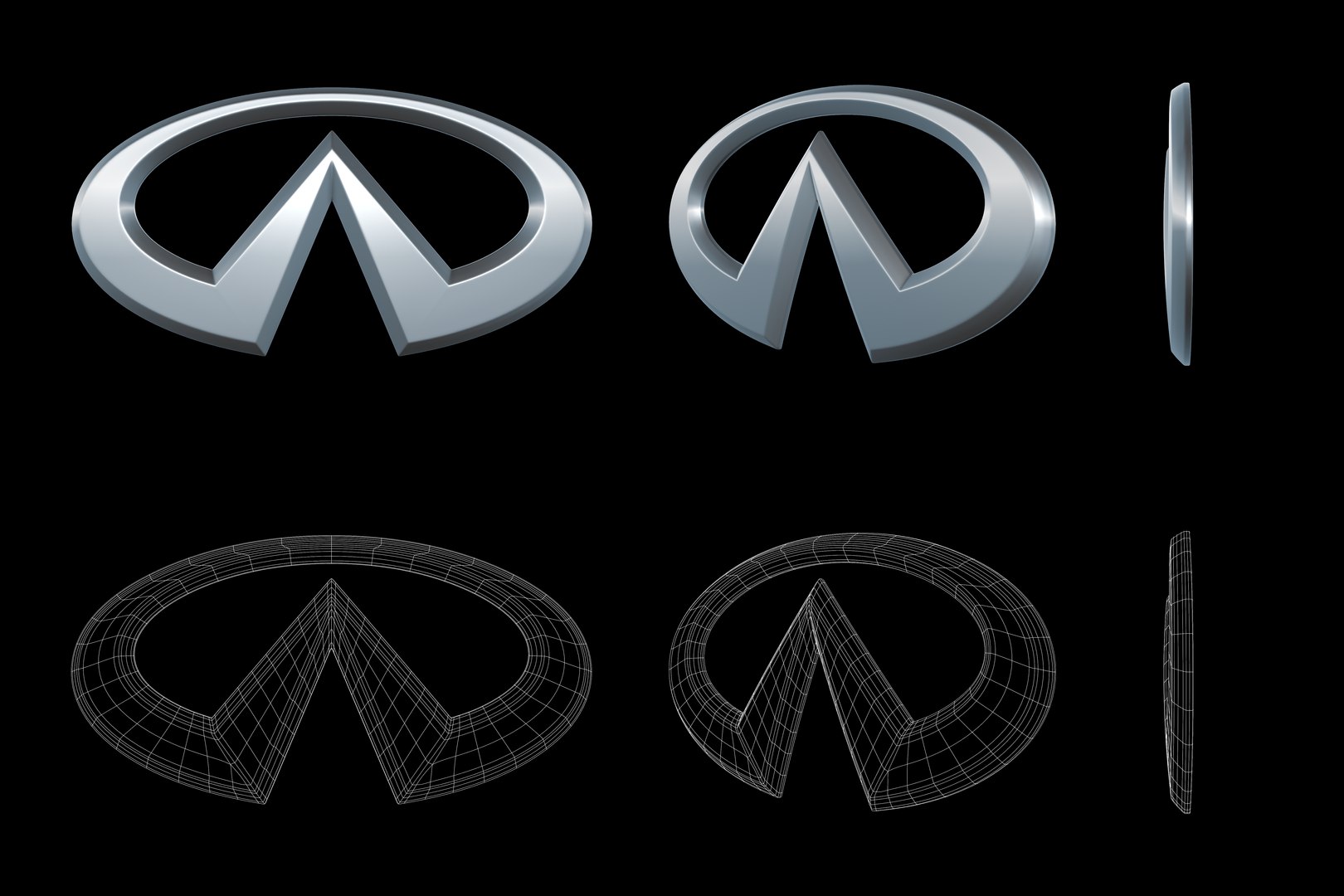 3D Infiniti Car Logo Emblem Modern TurboSquid 2113172