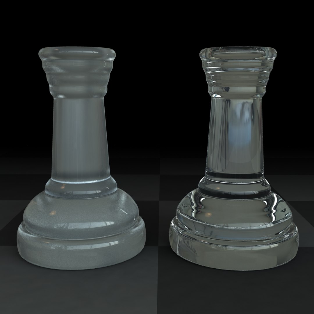 3d Model Rook Chess Pieces Materials Glass