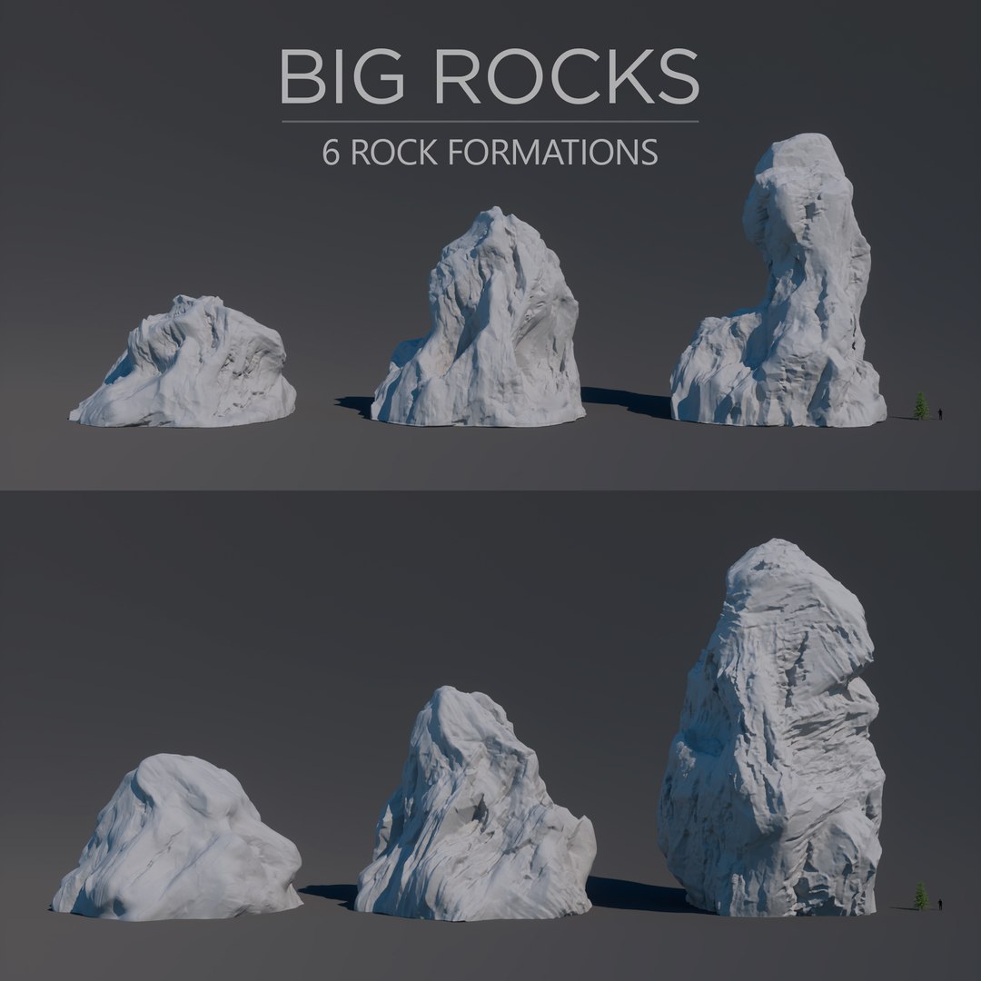 6 BIG ROCKS 3D - TurboSquid 2254001