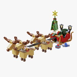 Lego Sleigh With Reindeer