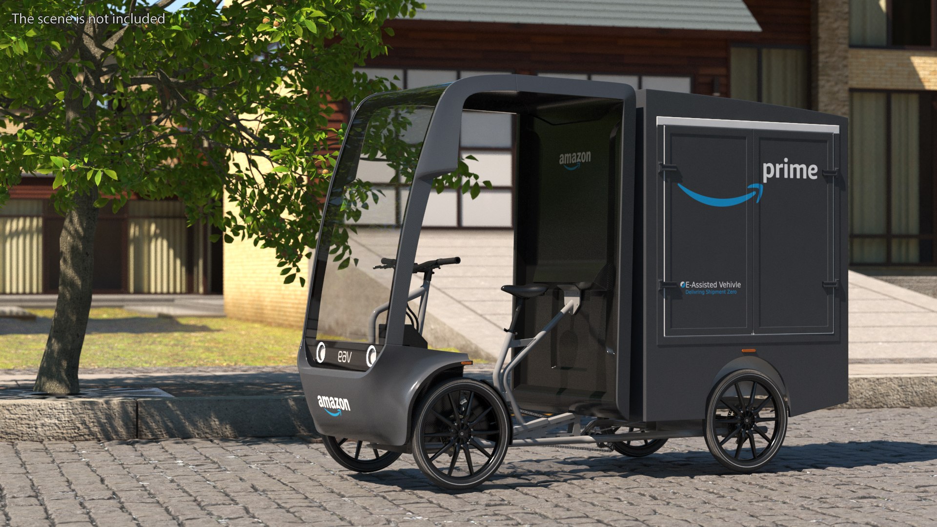 EAV Cargo Delivery Bike Amazon Rigged for Maya 3D model preview