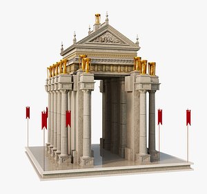 3D Ancient Gate temple