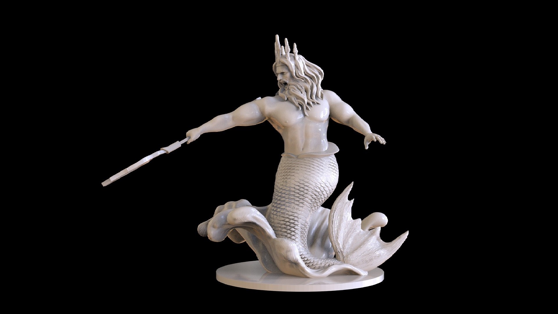 3D King Merman Statue TurboSquid 1962302