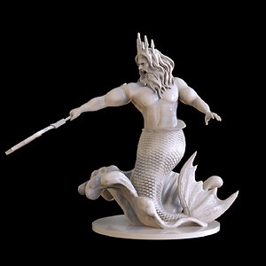 3D King Merman Statue