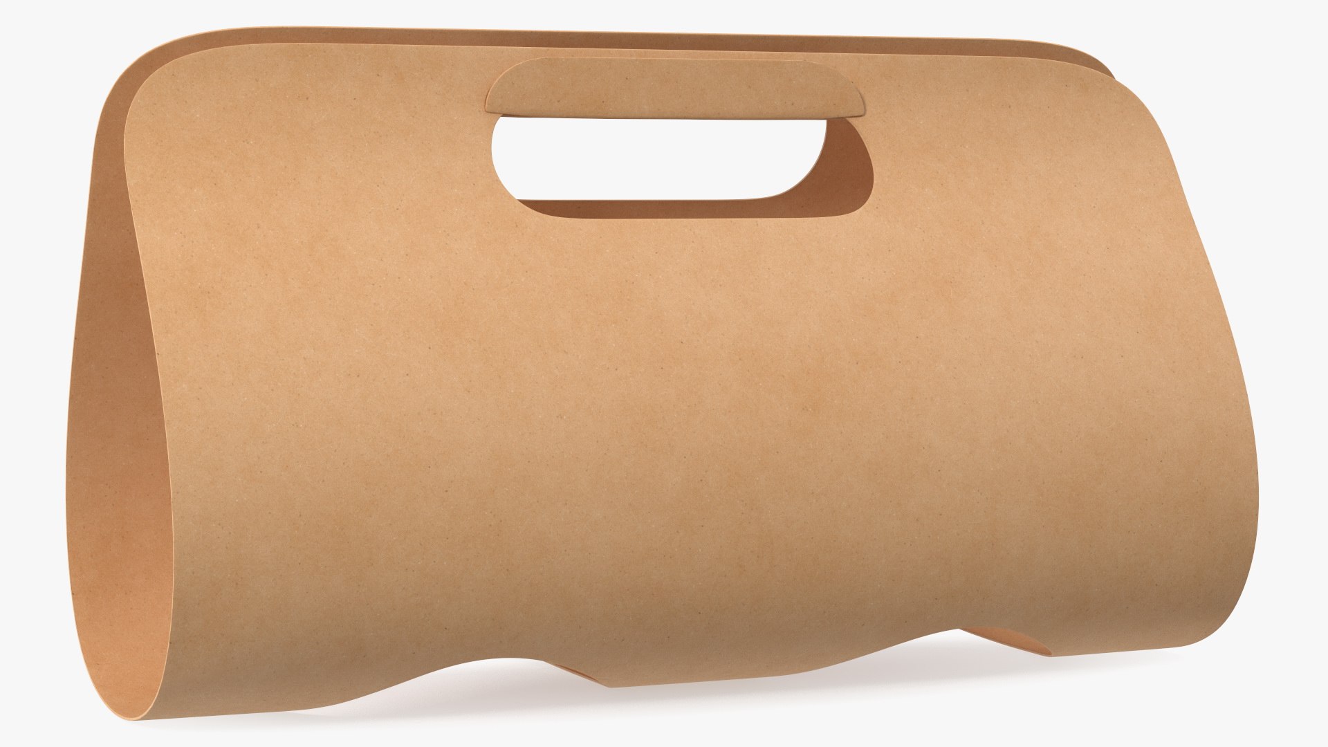 Two Seats Take Away Kraft Paper Cup Carrier 3D model preview