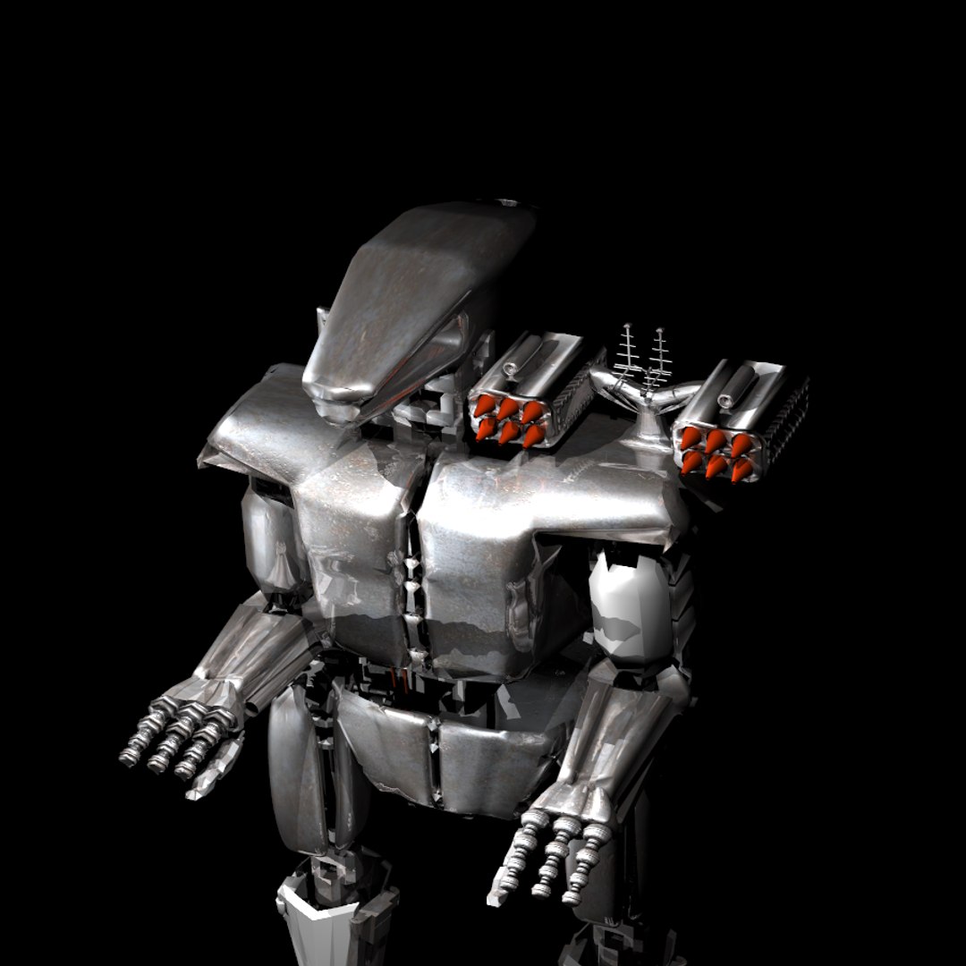 3d Blend Robot Cannon Rocket