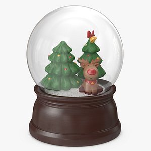 3D snow globe christmas decoration model