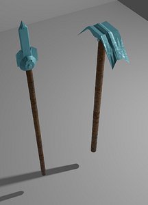 Spear and hoe 3D model