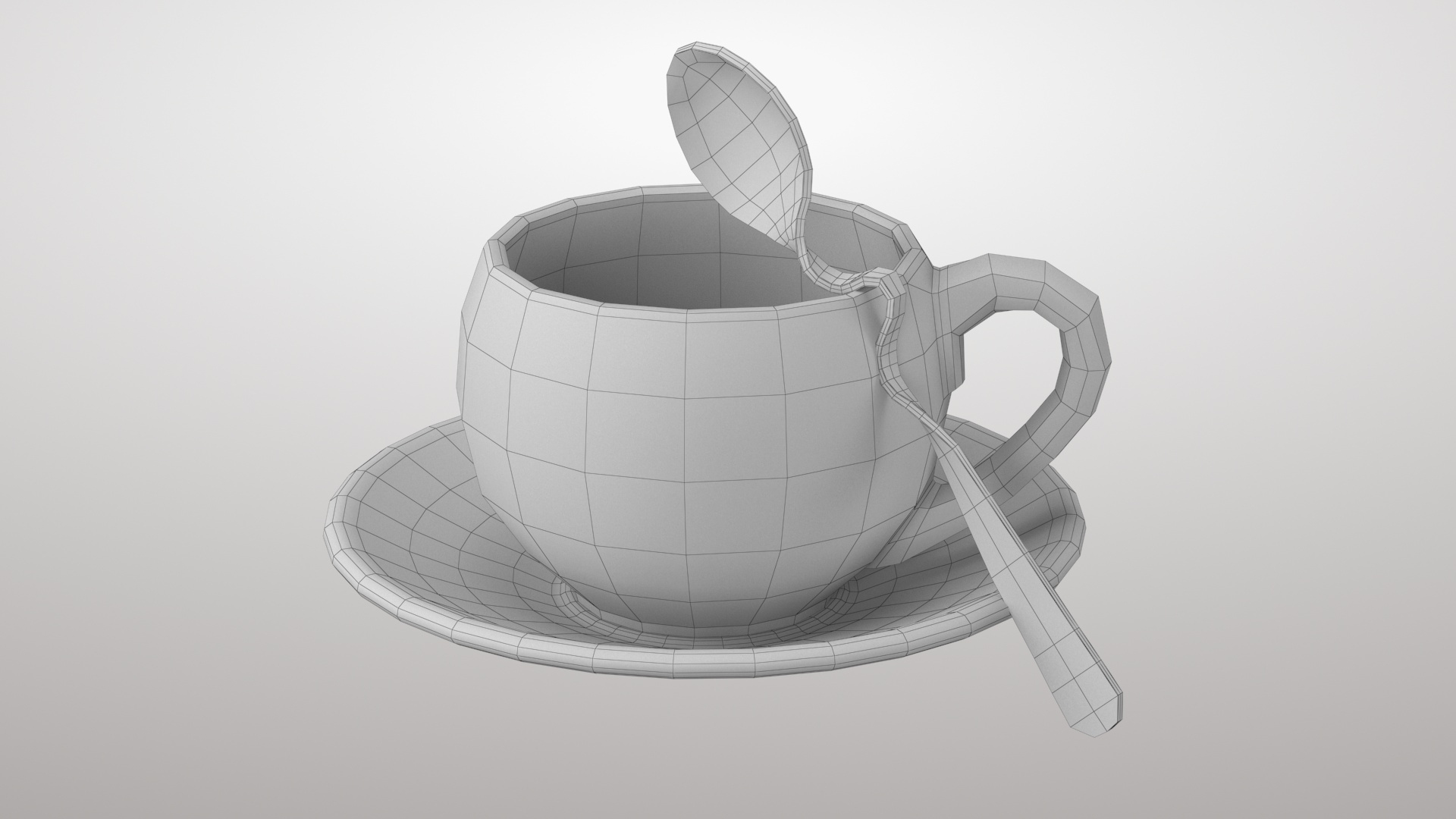 Coffee Cup 03v With Spoon PBR Model - TurboSquid 1973091