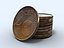 3d set euro coins bills