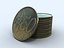3d set euro coins bills