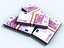 3d set euro coins bills