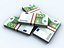 3d set euro coins bills