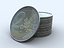 3d set euro coins bills