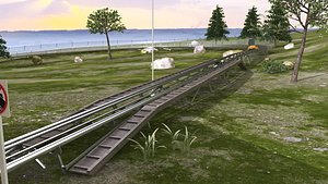 3D Mountain Coaster Parkour model