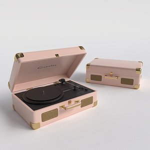 Suitcase record player Crosley Pink box