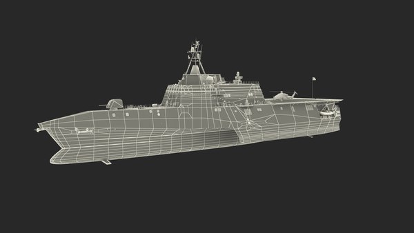 3D модель USS Independent LCS 2 с оснащенным боевым вертолетом ...