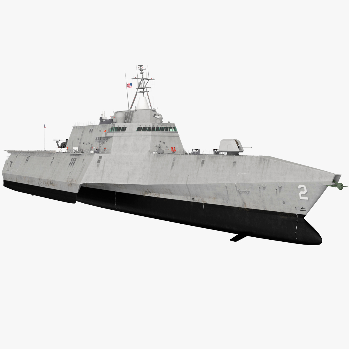 3D модель USS Independent LCS 2 с оснащенным боевым вертолетом ...