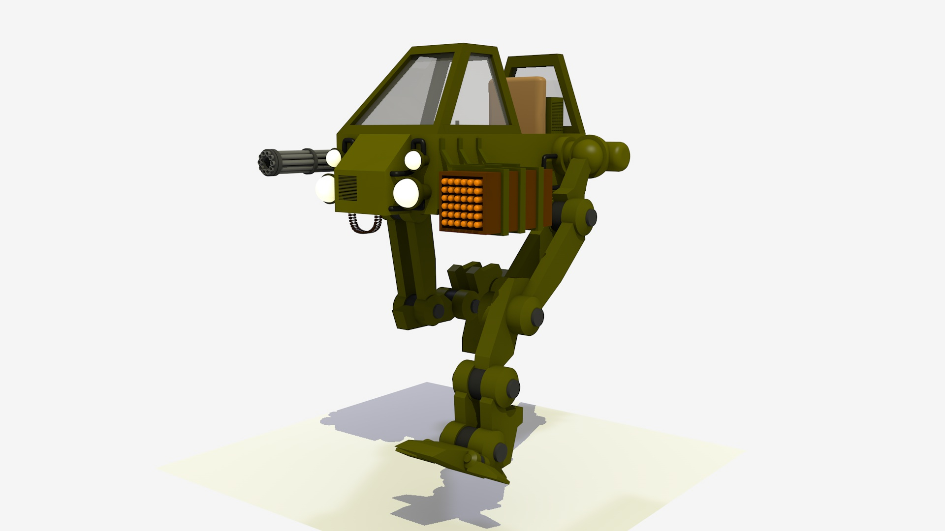 CARTOON 1 MECHA WALKER RIGGED AND ANIMATED 3D Model - TurboSquid 1729630