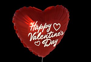 heart balloon happy valentines 3d 3ds