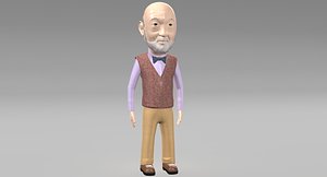 cartoon old man 3D model
