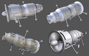 3d model jet engine