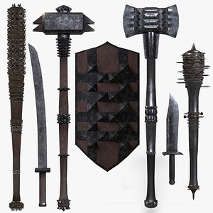 3D Modular Melee - Stylized Procedural Swords Shields Maces Bats Hammers Axes Knives  Unity Package