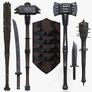 Modular Melee - Stylized Procedural Swords Shields Maces Bats Hammers Axes Knives Unity Package