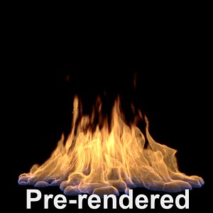 3d model of animation sequence render flame