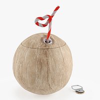 Coconut Drink with Straw