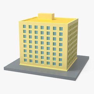 Cartoon Style Living Block Yellow 3D model