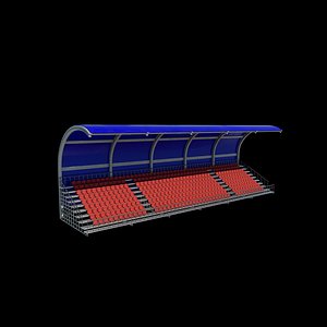 3D Stadium seating tribune 3 3D model