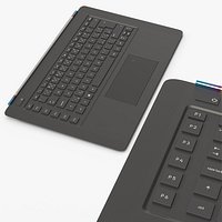 Notebook Keyboard Panel with Touchpad Black