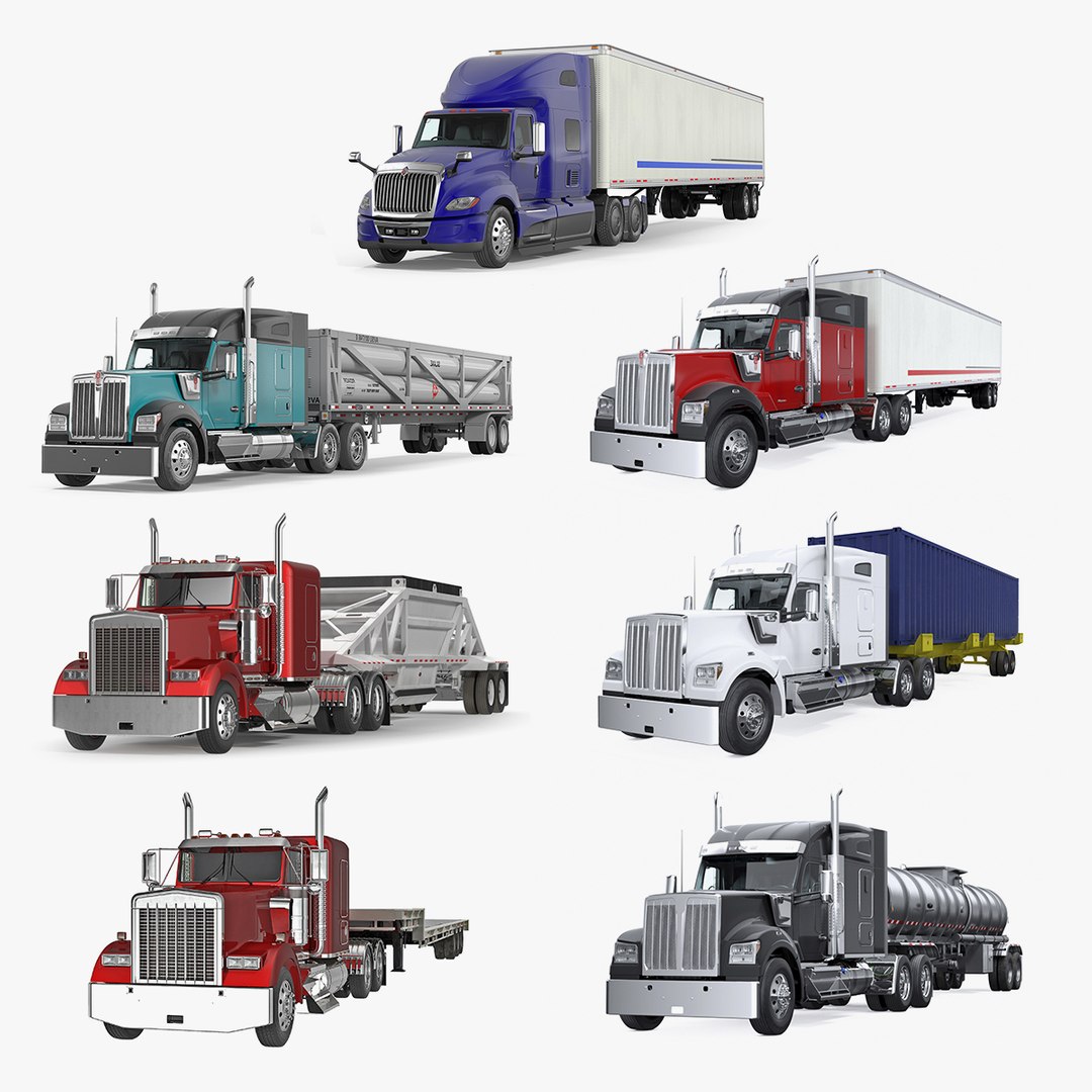 Trucks and Trailers Collection 3D model preview
