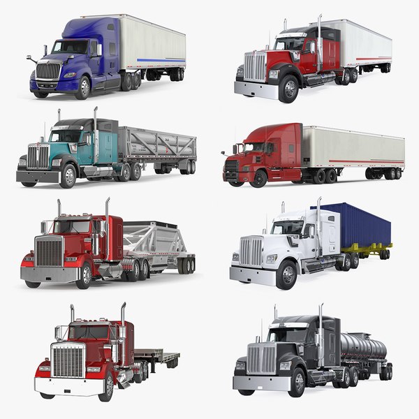 trucks trailers 3D model