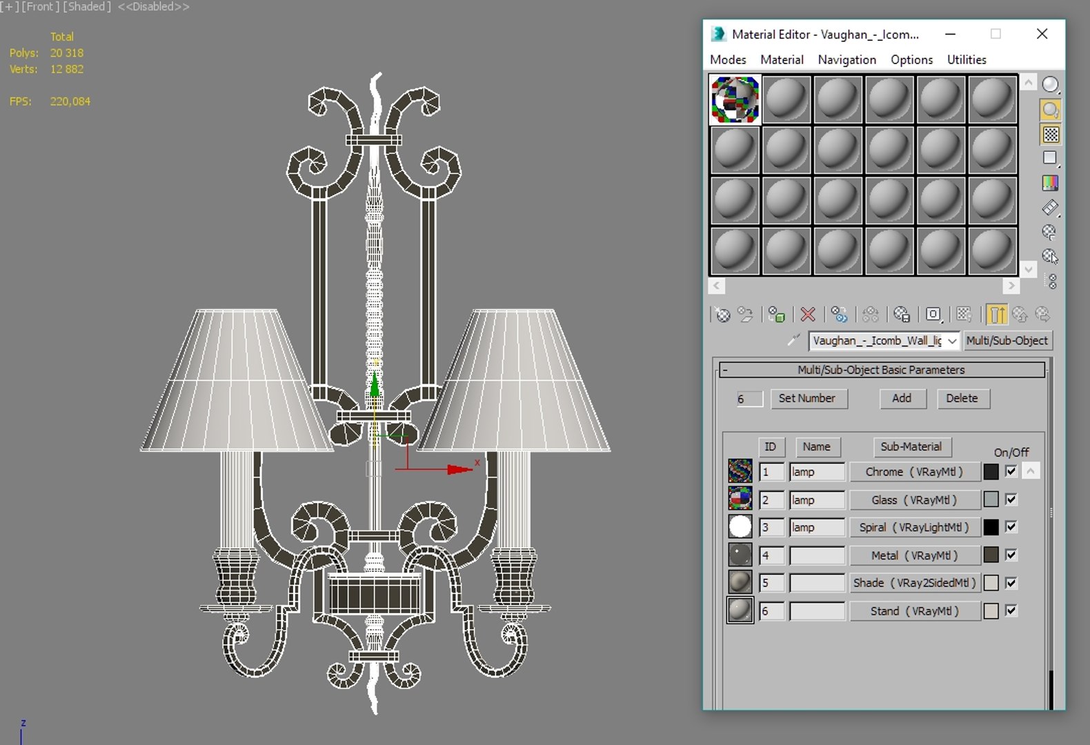 vaughan - icomb wall light 3d model