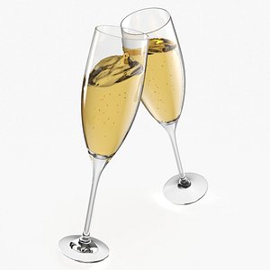 Champagne Toast Flutes Clinking